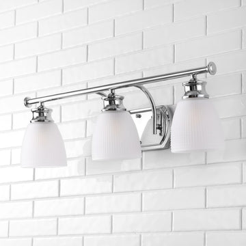 Beverly Metal/Glass Contemporary Modern LED Vanity Light - JONATHAN Y